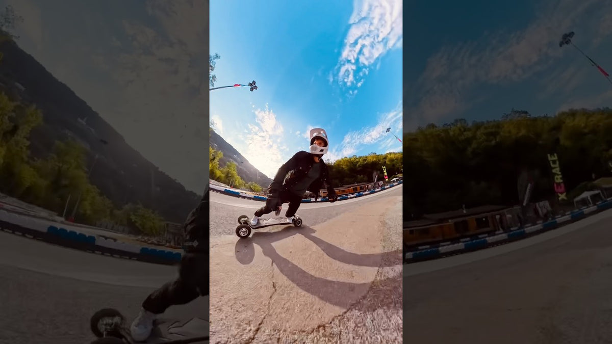 ONSRA VELAR 2.0 su pista in una gara di skateboard elettrico in Italia, anteprima del video