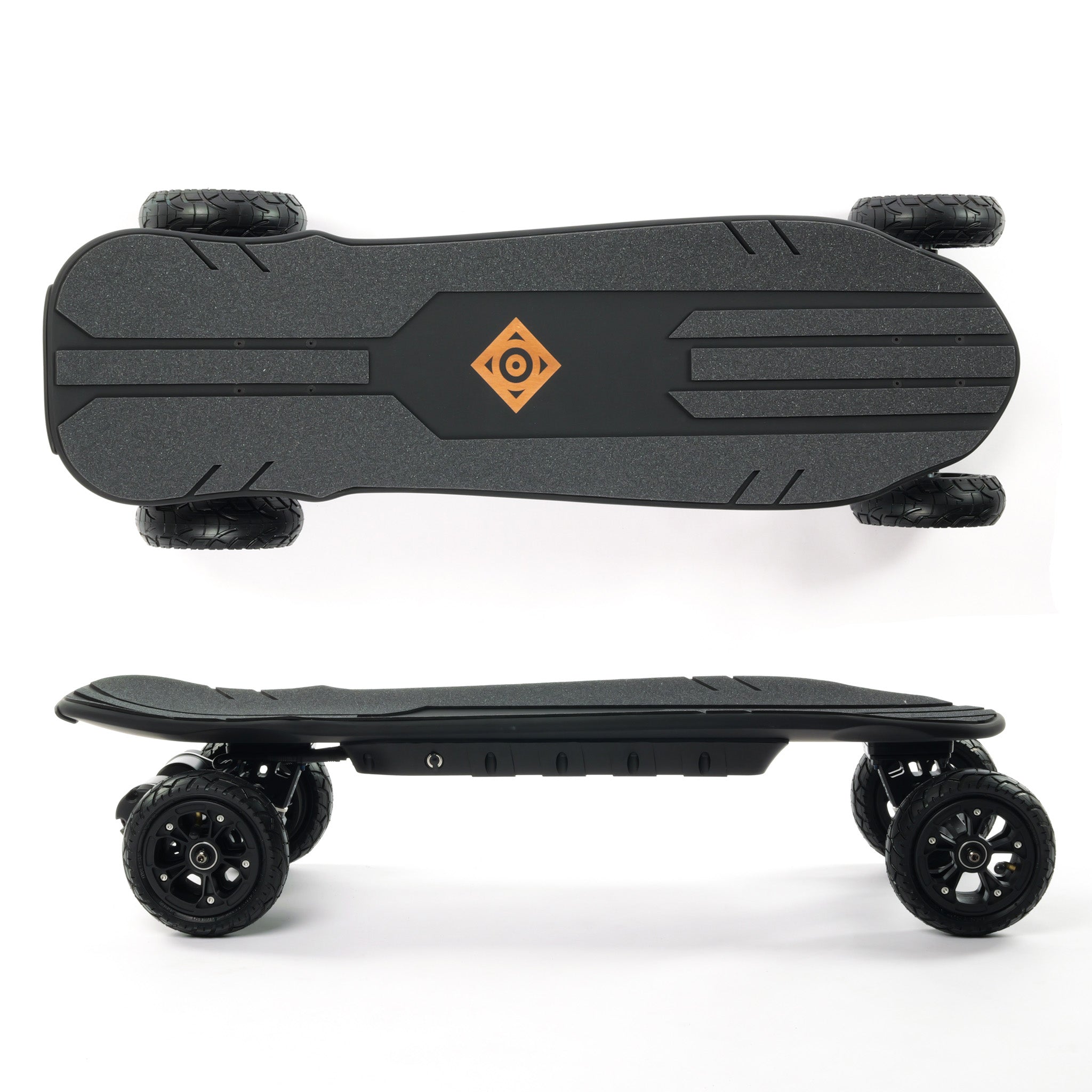 Challenger 2 electric skateboard with kicktail deck, all-CNC trucks and components, high performance esk8 longboard for commuting and carving