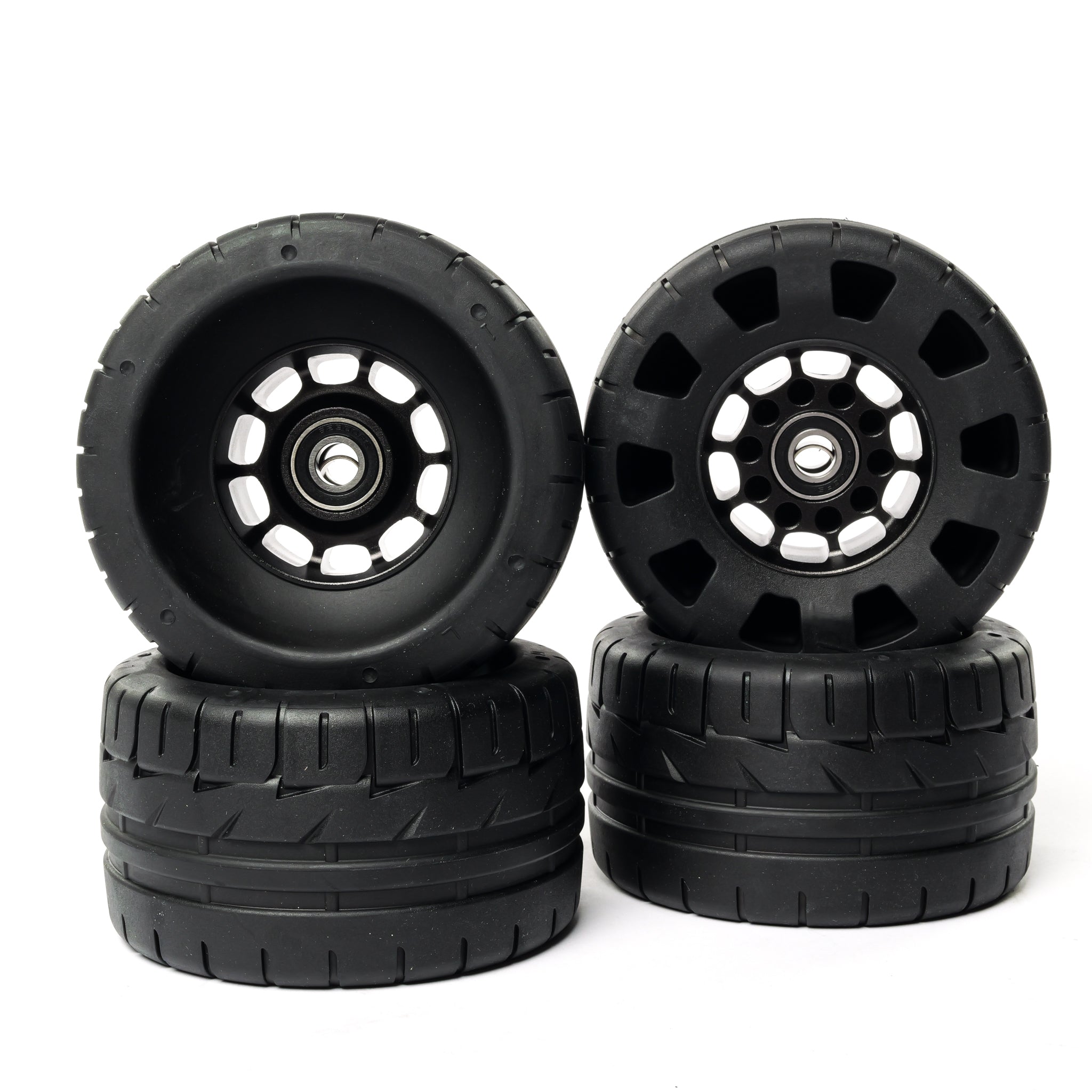 Onsra 115mm x 65mm 70A black rubber electric skateboard wheel with street tread pattern