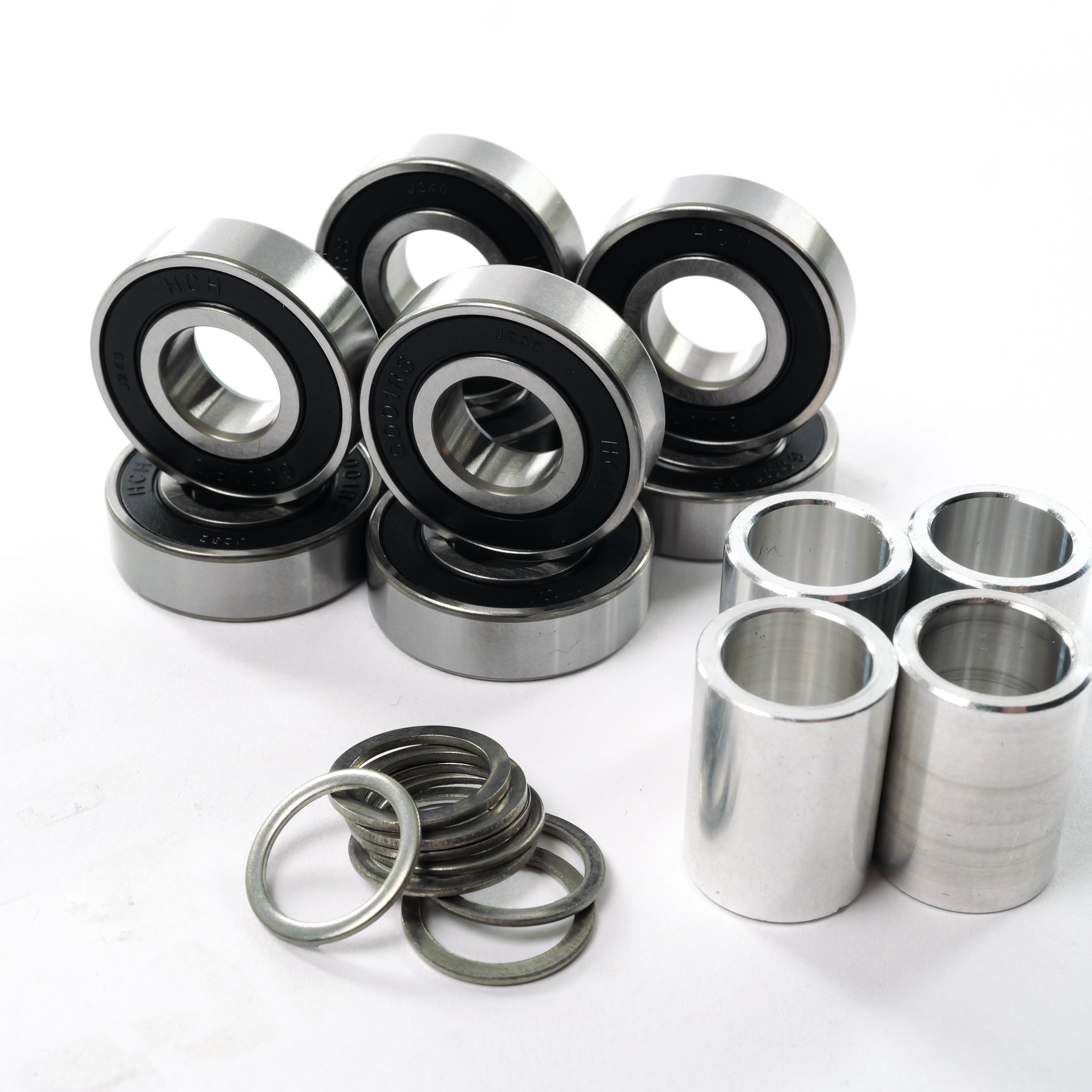 VELAR 2.0 Bearing Kit – 8x 6001RS + 4 Spacers + 8 Washers for 57mm CNC Hubs