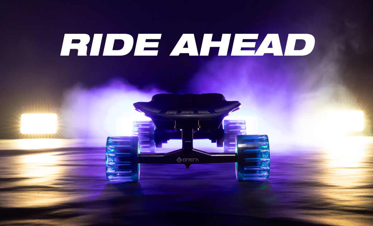 ONSRA Challenger Pro Street with blue lights at night – Ride ahead